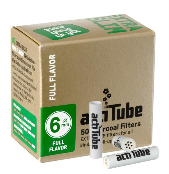 Acti Tube Aktivkohle-Filter, Full Flavor extra Slim - 50 Stk.